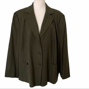 Talbots dark green wool blazer Italian fabric